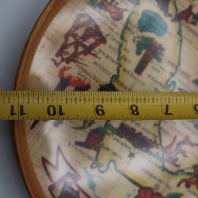 Vintage Glass Top Florida Tray and Coasters