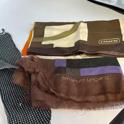 Emanuel Ungaro & Coach scarves with shoe covers