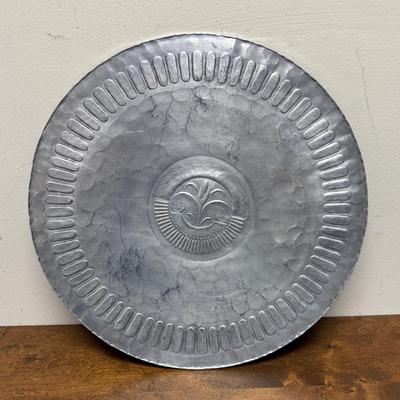 Vintage Wendell August Forge Inc. Large Round Platter #517 Hammered Aluminum