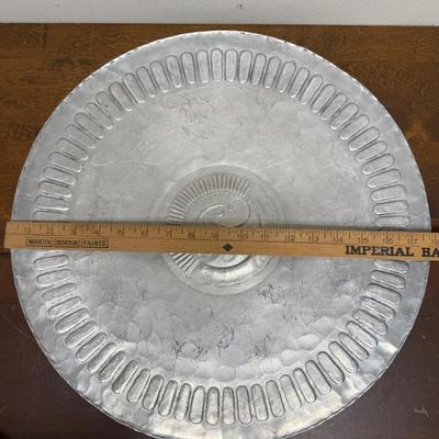 Vintage Wendell August Forge Inc. Large Round Platter #517 Hammered Aluminum