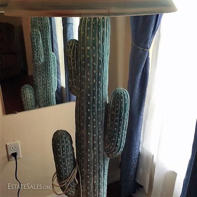Tall Ceramic Cactus Lamp
