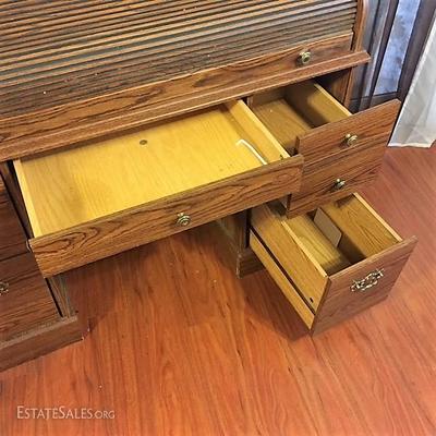 Oak Laminate Rolltop Desk