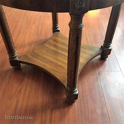 Round Glass Top End Table