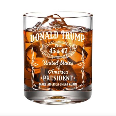 2025 Engraved Trump President No.45&47 Whiskey Glass Make America Great Again