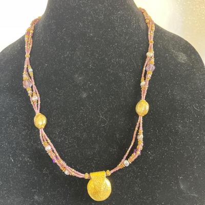 Purple stone necklace