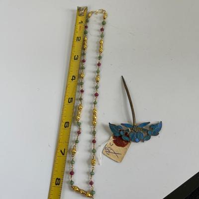 Necklace and hairpin