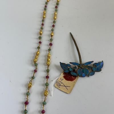 Necklace and hairpin