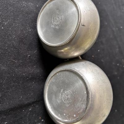 Dutch pewter cream & sugar