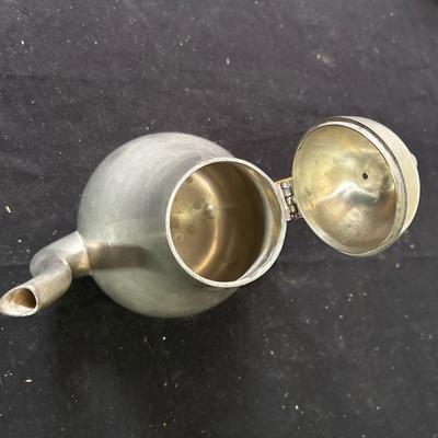 Dutch pewter teapot & water pitchers