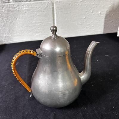 Dutch pewter teapot & water pitchers