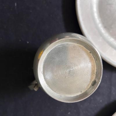 Dutch pewter plates & pitchers