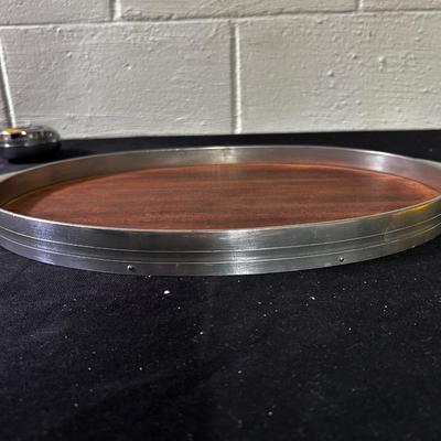 Pewter / Teak tray
