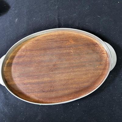 Pewter / Teak tray