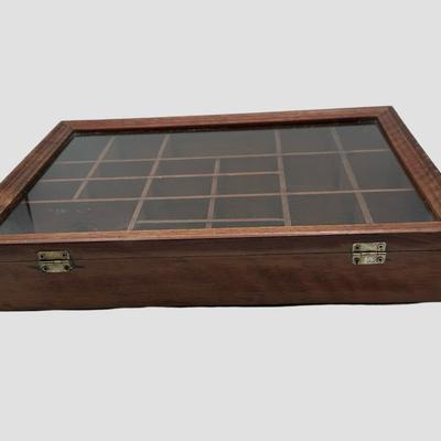 Wooden and Glass Display Cabinet Wall Hanging