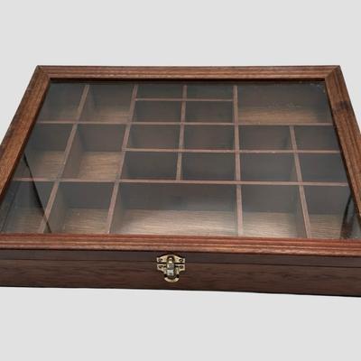 Wooden and Glass Display Cabinet Wall Hanging