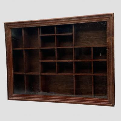 Wooden and Glass Display Cabinet Wall Hanging