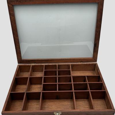 Wooden and Glass Display Cabinet Wall Hanging