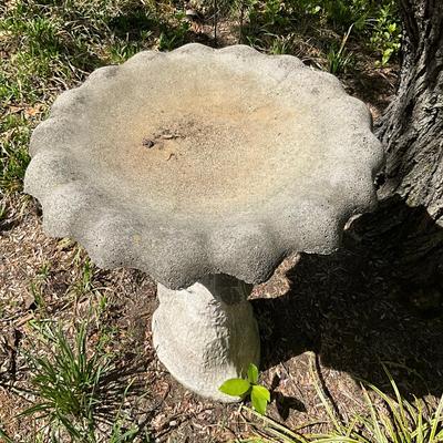 O563 Vintage Large Concrete Two Piece Birdbath