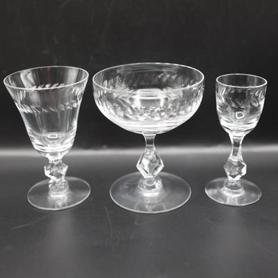 Vintage Stemware Set of Glasses