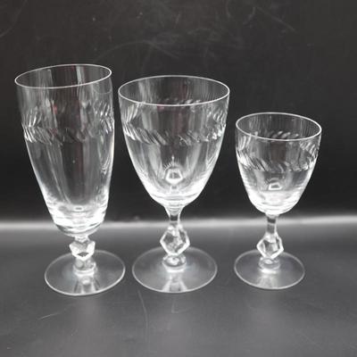 Vintage Stemware Set of Glasses