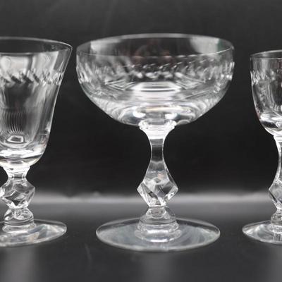 Vintage Stemware Set of Glasses