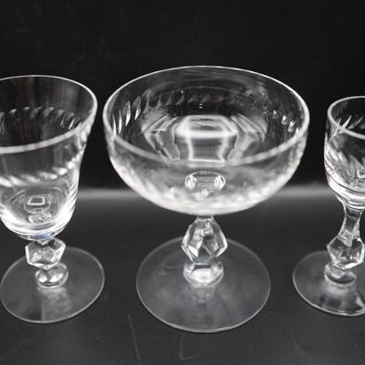Vintage Stemware Set of Glasses