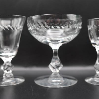 Vintage Stemware Set of Glasses