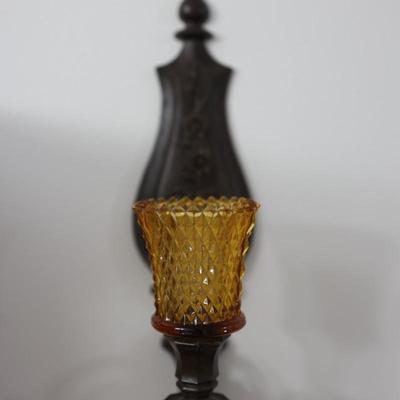 Pair of Vintage Syroco Wall Sconce w/ Glass
