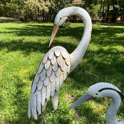O568 Pair of Crane & Heron Figures