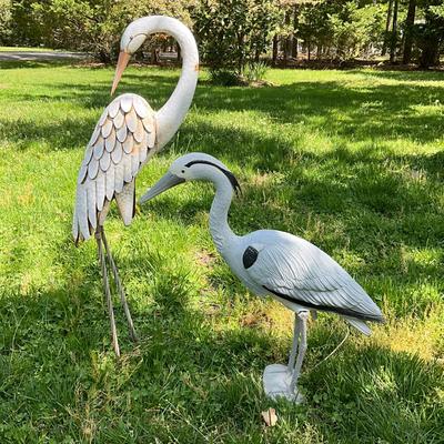 O568 Pair of Crane & Heron Figures