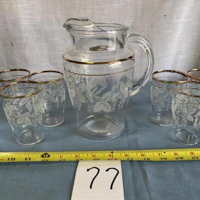 Bartlett Collins Pitcher and Juice Glasses
