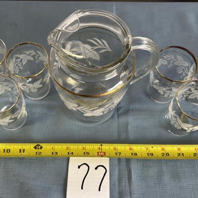 Bartlett Collins Pitcher and Juice Glasses