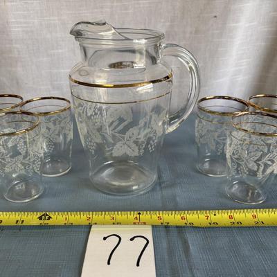 Bartlett Collins Pitcher and Juice Glasses