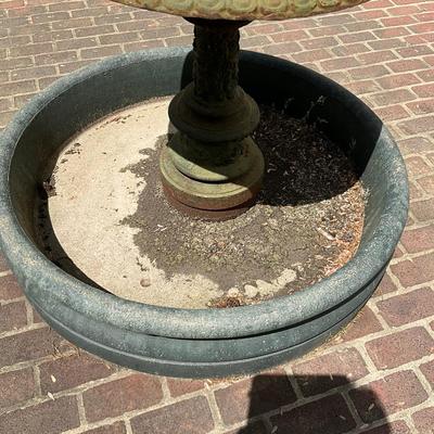 O590 Antique Tiered Cast Iron and Cement Basin Fountain