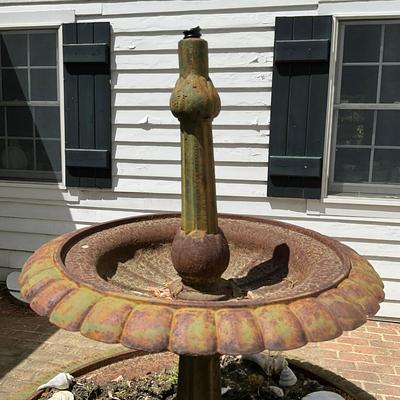 O590 Antique Tiered Cast Iron and Cement Basin Fountain