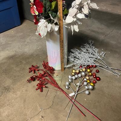 Christmas floral and large white vase