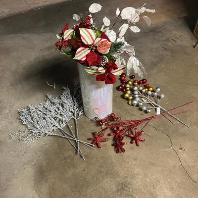 Christmas floral and large white vase