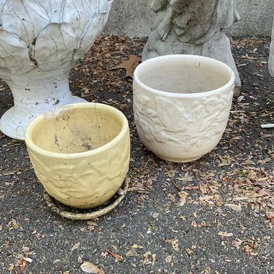 O600 Angel, Bird, Leaf Bowl & Two Small Pots Lot