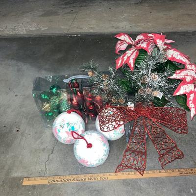 Christmas ornaments and floral