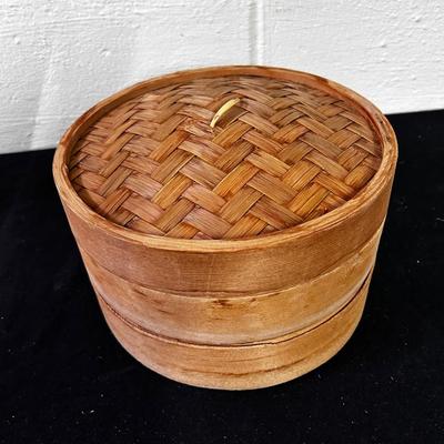 Vintage bamboo steamer basket
