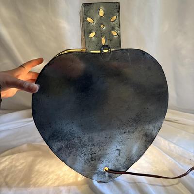 Sacred Heart Tin and Glass Light (LR-BM)