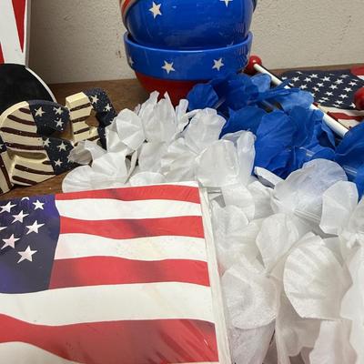 4th of July Decor Lot: Red, White and Blue items