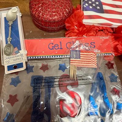 4th of July Decor Lot: Red, White and Blue items