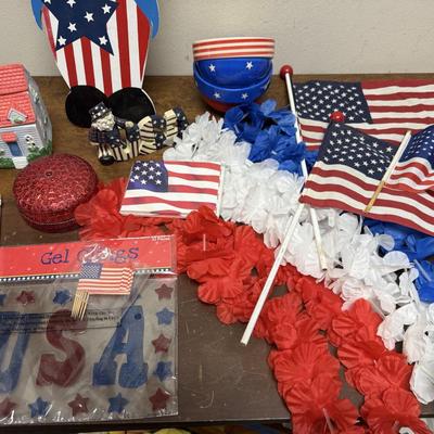 4th of July Decor Lot: Red, White and Blue items