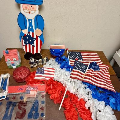 4th of July Decor Lot: Red, White and Blue items