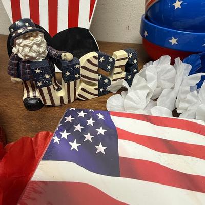 4th of July Decor Lot: Red, White and Blue items