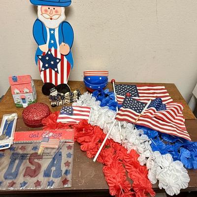 4th of July Decor Lot: Red, White and Blue items