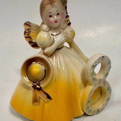 JOSEF ORIGINALS BIRTHDAY ANGEL GIRL FIGURINE 8 Year old 8th Golden Dress with original box