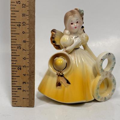 JOSEF ORIGINALS BIRTHDAY ANGEL GIRL FIGURINE 8 Year old 8th Golden Dress with original box