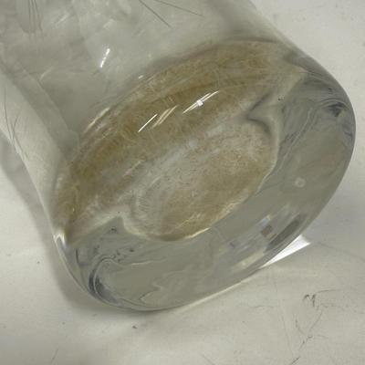 Etched Crystal Vase with narrow opening